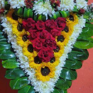 Corona corazon funebre